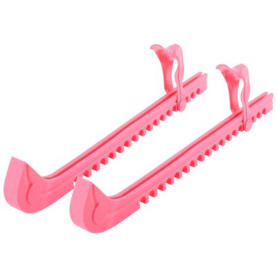 Cosmos 2 Pieces Ice Skate Guards Hockey Shoe Blade Covers Hockey Skates Blade Guards Ice Skating Protector Ice Hockey Equipment with Adjustable Buckle for Ice Skating, Figure Skates, Hockey (Pink)