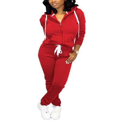 Fooullaide Women's 2 Piece Sweatsuit Outfit Set Long Sleeve Zip Up Hoodies Sweatshirt Drawstring Jogging Sweatpants Tracksuit with Pocket
