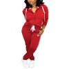 Fooullaide Women's 2 Piece Sweatsuit Outfit Set Long Sleeve Zip Up Hoodies Sweatshirt Drawstring Jogging Sweatpants Tracksuit with Pocket view 1