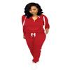 Fooullaide Women's 2 Piece Sweatsuit Outfit Set Long Sleeve Zip Up Hoodies Sweatshirt Drawstring Jogging Sweatpants Tracksuit with Pocket view 2