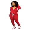 Fooullaide Women's 2 Piece Sweatsuit Outfit Set Long Sleeve Zip Up Hoodies Sweatshirt Drawstring Jogging Sweatpants Tracksuit with Pocket view 3