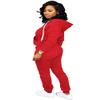 Fooullaide Women's 2 Piece Sweatsuit Outfit Set Long Sleeve Zip Up Hoodies Sweatshirt Drawstring Jogging Sweatpants Tracksuit with Pocket view 4