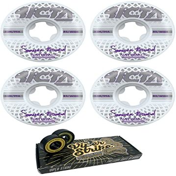 53mm Ricta Wheels Samarria Brevard Reflective Naturals Wide Skateboard Wheels - 99a with Viper Strike 8mm Precision ABEC 7 Skateboard Bearings - Bundle of 2 items