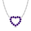 55Carat Natural-Amethyst Pendant with Chain open heart silhouette pendant 925 sterling-silver for women in size 18 inches view 1