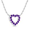 55Carat Natural-Amethyst Pendant with Chain open heart silhouette pendant 925 sterling-silver for women in size 18 inches view 3