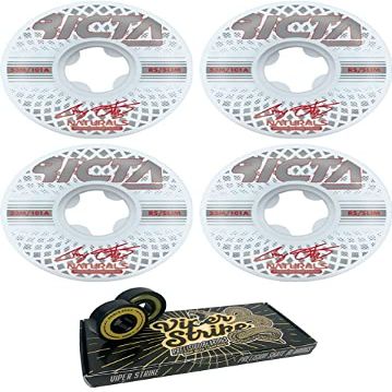 53mm Ricta Wheels Chaz Ortiz Reflective Naturals Slim Skateboard Wheels - 101a with Viper Strike 8mm Precision ABEC 7 Skateboard Bearings - Bundle of 2 items