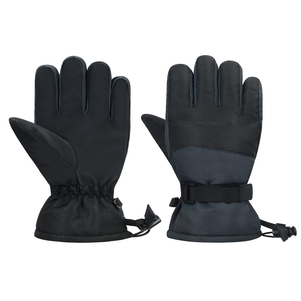 Century Star Kids Winter Gloves Waterproof Snow Ski Gloves for Boys Girls Warm Outdoor Sport Mittens Black 6-11 Years