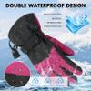 Century Star Kids Winter Gloves Waterproof Snow Ski Gloves for Boys Girls Warm Outdoor Sport Mittens Black 6-11 Years view 2