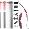 ZSHJGJR 58" ILF Recurve Bow 20-50 Lbs Archery American Hunting Longbow with Wooden Riser Right Handed for Adult/Youth Archery Bow Set (45lbs, Red Bow Set) view 1