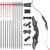 ZSHJGJR 58" ILF Recurve Bow 20-50 Lbs Archery American Hunting Longbow with Wooden Riser Right Handed for Adult/Youth Archery Bow Set (35lbs, Black Bow Set) view 1