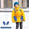 7-Mi Snow Gloves for Kids TPU Waterproof Thermal Fleece Warm Windproof Soft Cotton Anti-Lost Winter Snow Mitten for Children Boys Girls 4-6 Years Skiing & Snowboarding Outdoor Playing Rose Red view 4