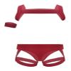 Yihuimin Men's Elastic Shoulder Cage Belt Half Body Chest Harness with Thongs Clubwear Costume Red XX-Large view 2