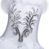 dPois Kids Girls Sequins Ballet Dance Tutu Dress Leotard Performance Swan Costume with Gloves Deluxe Set White 14-16 view 4