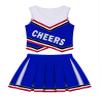 Yartina Kids Girls Cheer Leader Costume Uniform Sleeveless Cheerleading Complete Dress Halloween Outfit Royal-Blue-A 14 Years view 1