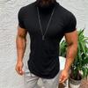 Saohuo Men's Short Sleeve Compression Shirts Turtleneck Athletic Quick Dry Base Layer Undershirt Running Workout Sports Gym Top Black view 2