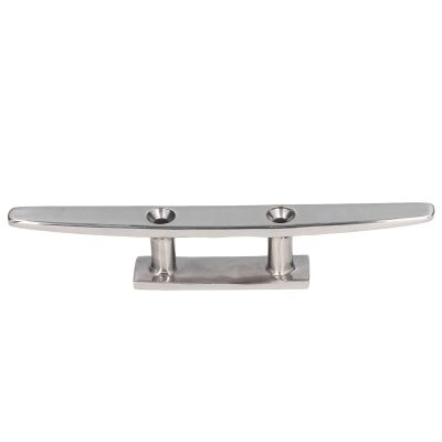10in Flat Top Cleat, Boat Cleat 316 Stainless Steel Mooring Accessories, Flat Top Open Base Dock Cleat with Hole