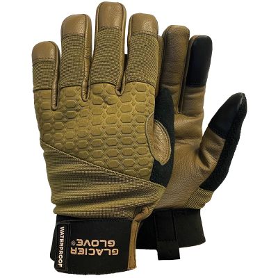 Glacier Glove Unisex Alaska Pro Waterproof Breathable Touchscreen Compatible Gloves with Goat Skin Leather Palm & Thinsulate Lining | for Outdoors, Hunting, Fishing, Hiking, Coyote, Medium