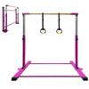 Gymnastics Bar for Kids Girls Ages 3-15 With Ring for Home Indoor Training Equipment- Steady Steel Construction, Anti-Slip, Easy to Assemble, 3' to 5' Adjustable Height view 1