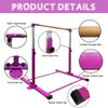 Gymnastics Bar for Kids Girls Ages 3-15 With Ring for Home Indoor Training Equipment- Steady Steel Construction, Anti-Slip, Easy to Assemble, 3' to 5' Adjustable Height view 4