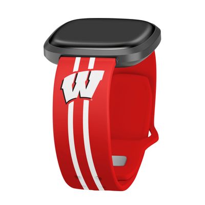 Affinity Bands Wisconsin Badgers HD Watch Band Compatible with Fitbit Versa 3 and Sense (Short Stripes)