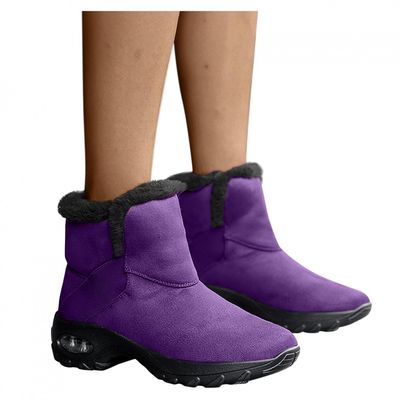 Bcshiye Women's Ankle Snow Boot,Winter Warm Fur Lined Cold Weather Wedges Ankle Boots Outdoor Walking Short Booties
