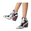 Bcshiye Women's Short Heel Slip On Pointed Toe Chelsea Ankle Boots V Cutout Chunky Low Heeled Dressy Western Booties view 1