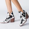 Bcshiye Women's Short Heel Slip On Pointed Toe Chelsea Ankle Boots V Cutout Chunky Low Heeled Dressy Western Booties view 3