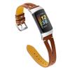TryBest Sport Bracelet for Fitbit Charge 5, Women Men Slim Sport Leather Bracelet Adjustable 5.5-7.8 inch Soft Leather Band Compatible with Fitbit Charge 5 - Brown view 1