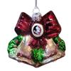 Florida State Seminoles Molded Glass Glitter Bells Hanging Ornament view 2