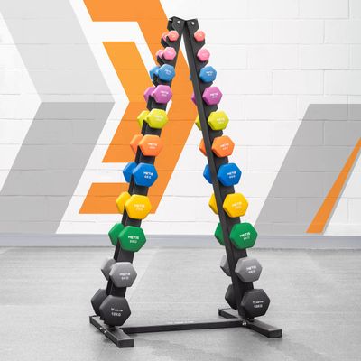 METIS Dumbbell Tree Rack [3 Sizes] - 3 Tier, 6 Tier & 11 Tier Dumbbell Stand Options | Rack Only or Chrome/Neoprene Dumbbell Sets Included | Dumbbell Rack (3 Tier, Chrome Weights (3X Pairs))