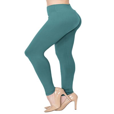 ALWAYS Soft Leggings for Women - High Waisted Tummy Control Compression Yoga Workout Pants Seafoam Plus