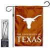 College Flags & Banners Co. Texas Longhorns Double Sided Garden Flag and Flag Stand Holder Flagpole Set view 1