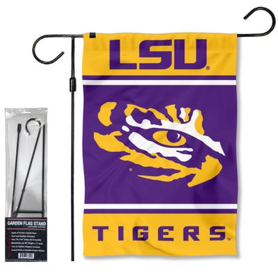 College Flags & Banners Co. LSU Tigers Garden Flag and Flag Stand Holder Flagpole Set