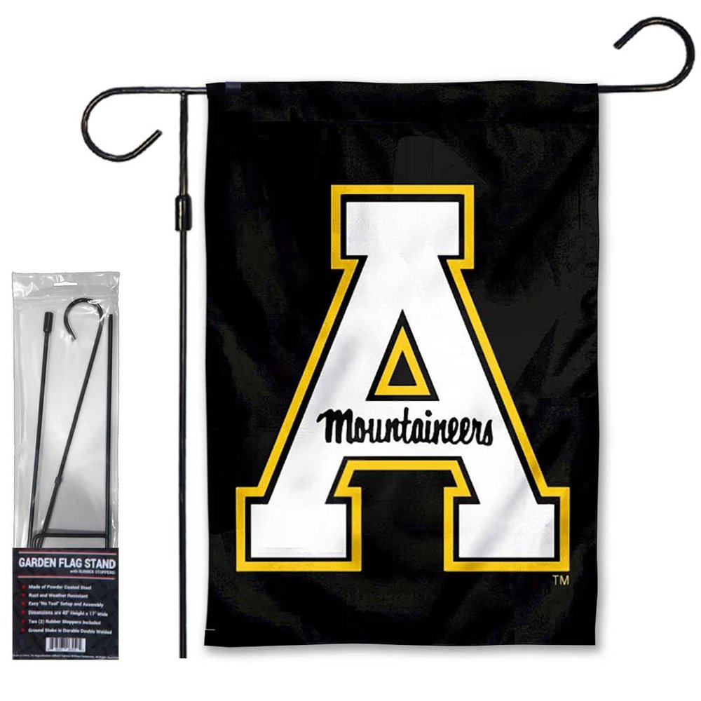 College Flags & Banners Co. Appalachian State University Garden Flag and Flag Stand Holder Flagpole Set