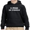 Trendy USA 355 - Youth Hoodie I Pee in Pools Funny Humor Unisex Pullover Sweatshirt Medium Black view 1