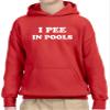 Trendy USA 355 - Youth Hoodie I Pee in Pools Funny Humor Unisex Pullover Sweatshirt Small Red view 1