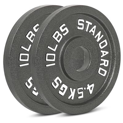 Cast Iron Olympic Weight Plates Free Weights with 2-inch Hole & Anti-Rust Hammertone Finish - Ideal for Strength Training, Crossfit Equipment & Home Gym Set Sold in Pairs - 2.5LB45LB