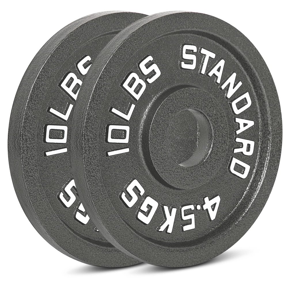 Cast Iron Olympic Weight Plates Free Weights with 2-inch Hole & Anti-Rust Hammertone Finish - Ideal for Strength Training, Crossfit Equipment & Home Gym Set Sold in Pairs - 2.5LB45LB