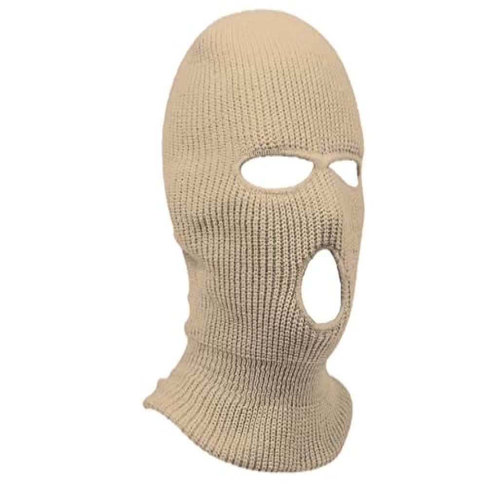 Mrlahat 3 Hole Ski Mask Face Neck Gaiter Beanie Balaclava Outdoor Sport Warm Full Face OSFM (Beige)