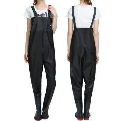 Chest Waders with Boots, Hunting Fishing Waders for Men Women, PVC Strongly Waterproof Seam Sealed Bootfoot (Color : Black, Size : US10/EU43/UK9)