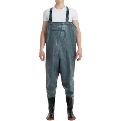 Chest Waders - PVC Waterproof Waders for Men & Women with Boots, Lightweight Bootfoot Hunting Fishing Bibs Clothing (Color : Blue, Size : US7/EU39/UK6)