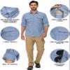 Mens Safari Shirts Long Sleeve UV Protection Hiking Fishing UPF 50+ Quick Dry Cooling Camping Travel Shirts#5066-Blue-3XL view 2