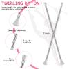 HyDren 4 Pieces Batons for Twirling Marching Band Baton Standard Stainless Steel Mini Shaft Rod with Rubberized Tips Complete with Dance Ribbon Streamer(White,21 Inch) view 2