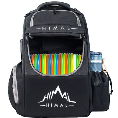 HIMAL HIMAL Disc Golf Bag Holds 22+ Discs, Durable Disc Golf Backpack with Large Capacity, and Multiple Storage Pockets Black
