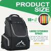 HIMAL HIMAL Disc Golf Bag Holds 22+ Discs, Durable Disc Golf Backpack with Large Capacity, and Multiple Storage Pockets Black view 3