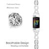 Abanen Crystal Alloy Bands for Fitbit Charge 6/Charge 5, Bling Bands Adjustable Women Hollow-carved Lightweight Wristbands Strap Bracelet for Fitbit Charge 5 Advanced Tracker(Silver) view 3
