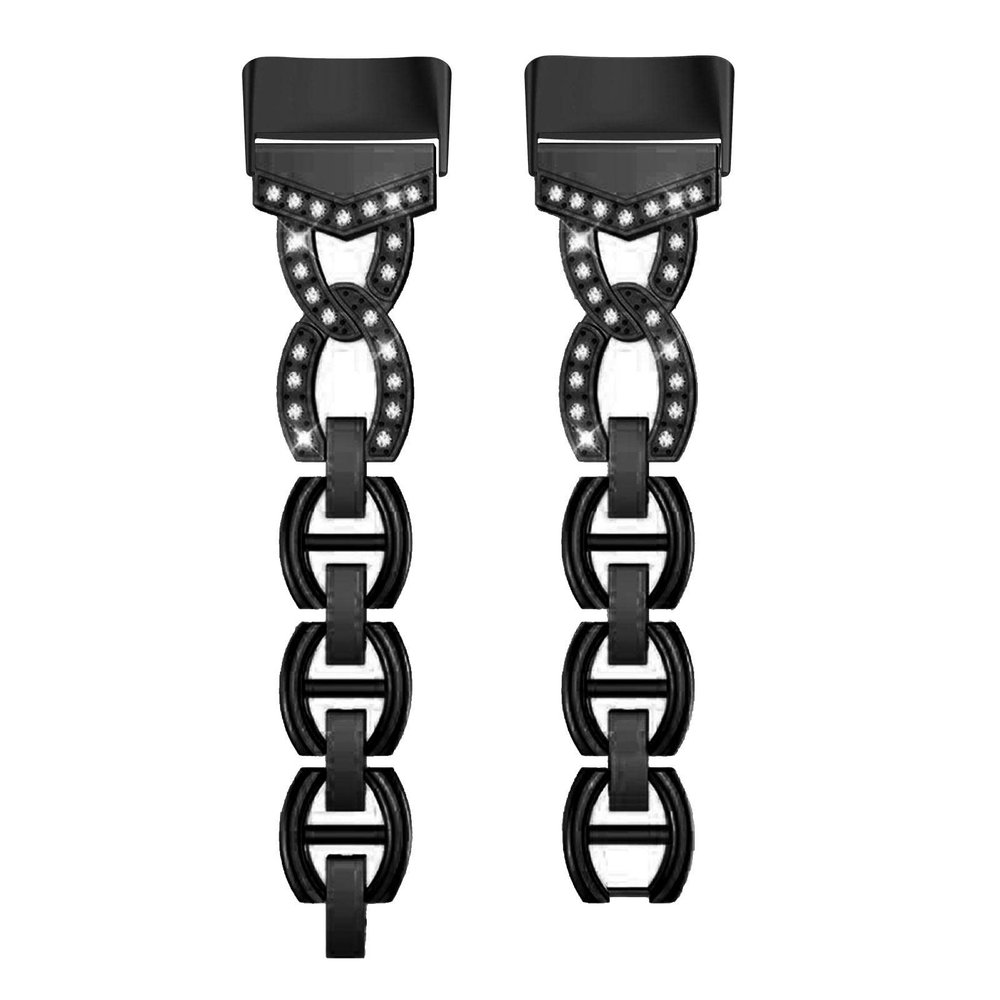 Abanen Crystal Alloy Bands for Fitbit Charge 5/6, Bling Bands Adjustable Women Hollow-carved Lightweight Wristbands Strap Bracelet (Black, 5.31 inches, 5.9-7.68 inches)