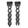 Abanen Crystal Alloy Bands for Fitbit Charge 5/6, Bling Bands Adjustable Women Hollow-carved Lightweight Wristbands Strap Bracelet (Black, 5.31 inches, 5.9-7.68 inches) view 1