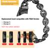 Abanen Crystal Alloy Bands for Fitbit Charge 5/6, Bling Bands Adjustable Women Hollow-carved Lightweight Wristbands Strap Bracelet (Black, 5.31 inches, 5.9-7.68 inches) view 2