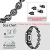 Abanen Crystal Alloy Bands for Fitbit Charge 5/6, Bling Bands Adjustable Women Hollow-carved Lightweight Wristbands Strap Bracelet (Black, 5.31 inches, 5.9-7.68 inches) view 4